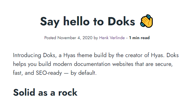 Say hello to Doks
